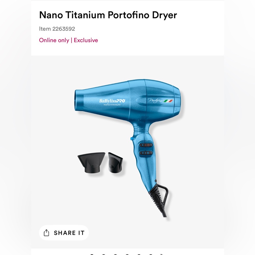 BaBylissPro Nano Titanium Portofino Hair Dryer